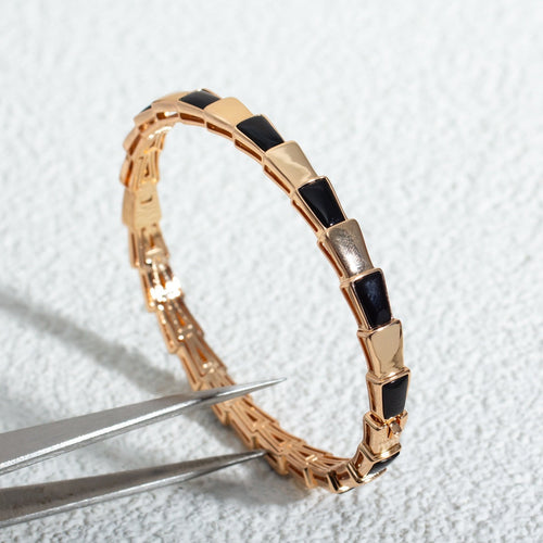 Bvlgari Serpenti Bracelet Pink Gold Onyx
