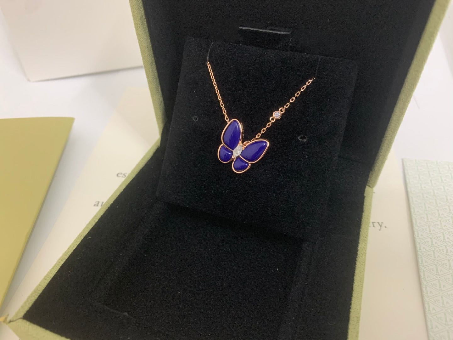 Gucci Blue Butterfly Necklace