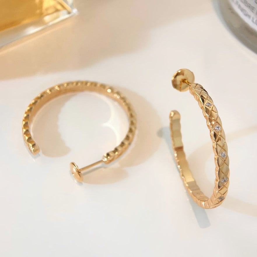 Chanel Crush Cubic Zirconia Hoop Earrings