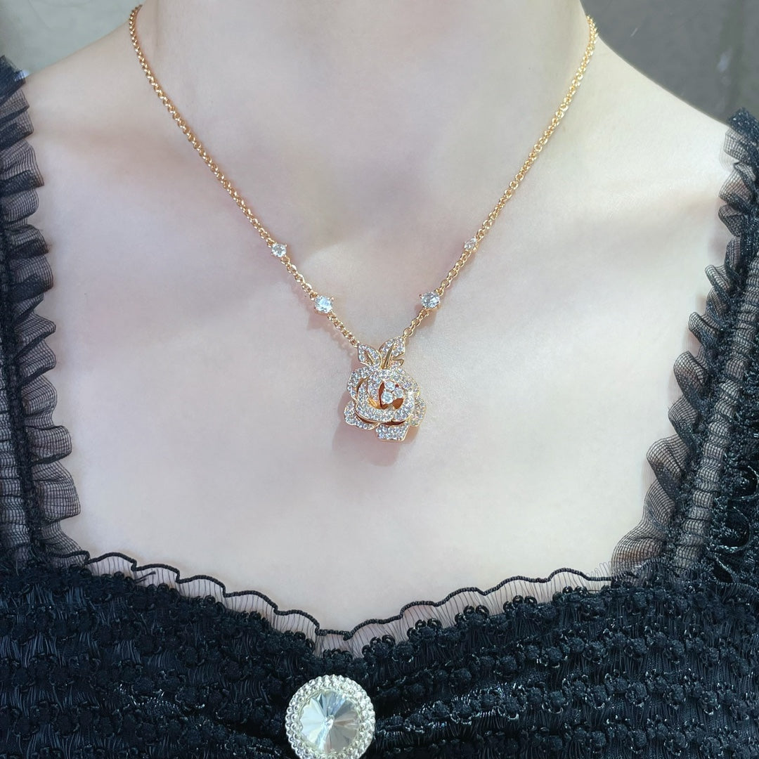 Dior Rose Bagatelle Cubic Zirconia Medium Necklace