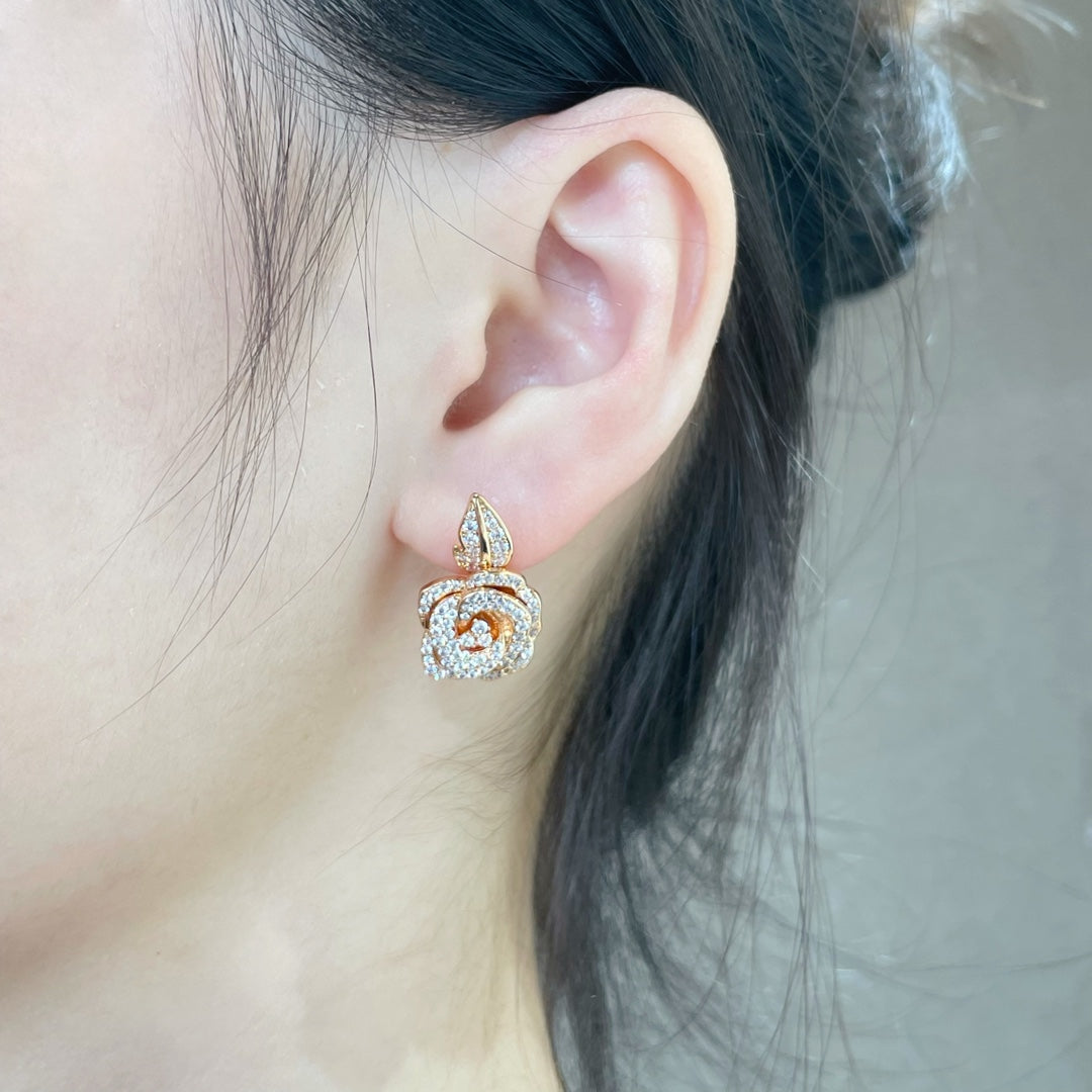 Dior Rose Bagatelle Cubic Zirconia Medium Earrings