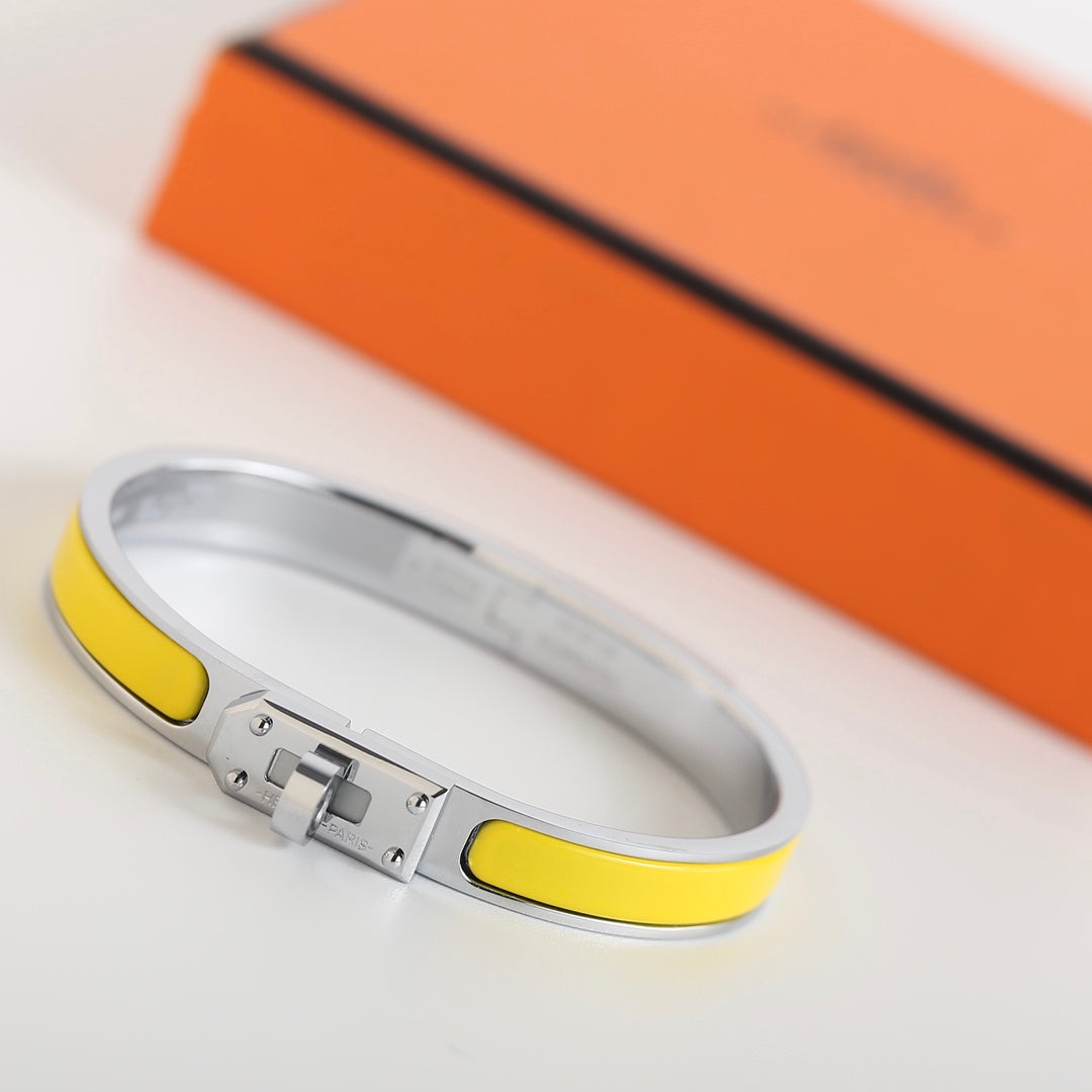 Hermes HM Kelly Yellow Bracelet
