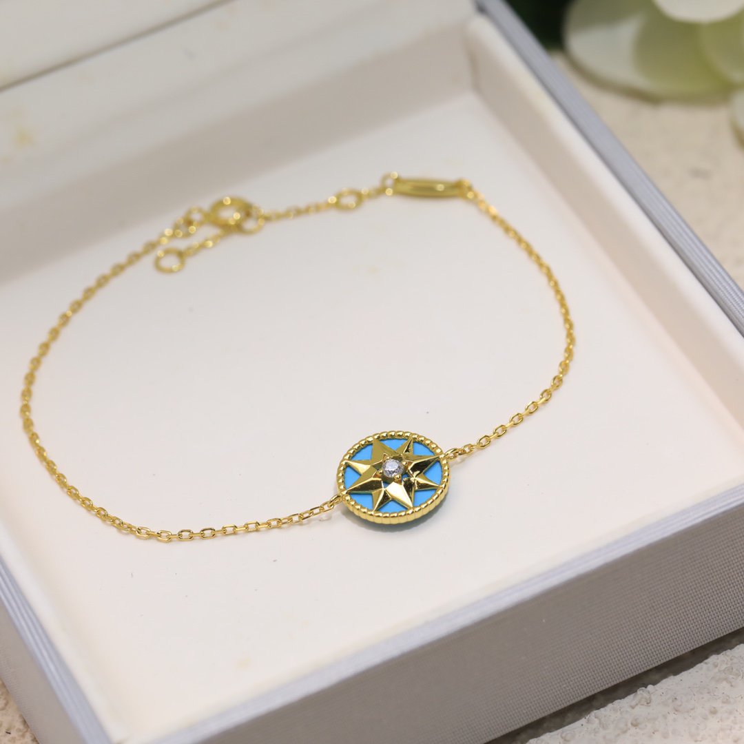 Dior Lucky Star 1 Diamond Blue Gold Bracelet