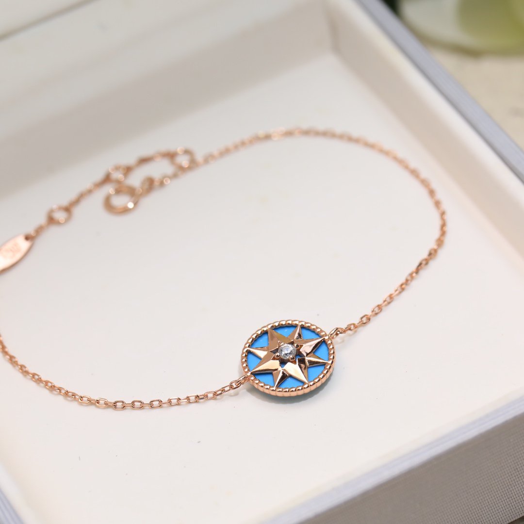 Dior Lucky Star 1 Diamond Blue Gold Bracelet