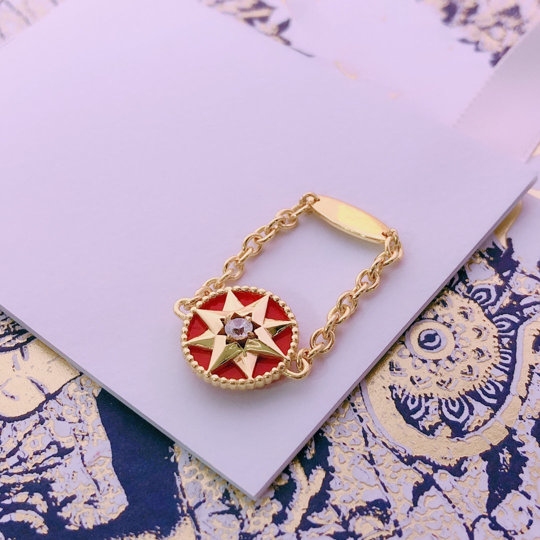 Dior Star Red Cubic Zirconia Ring