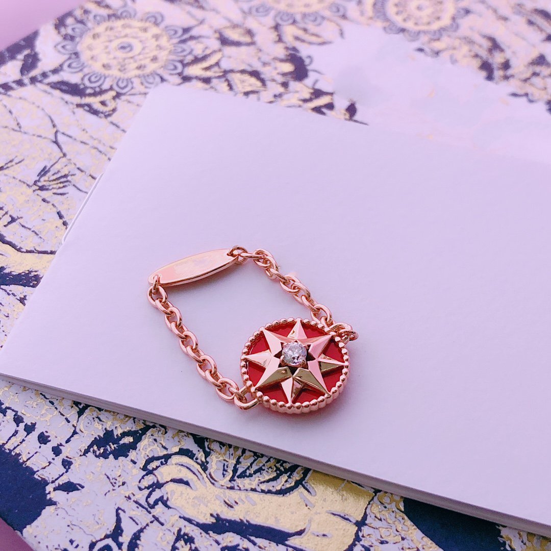 Dior Star Red Cubic Zirconia Ring