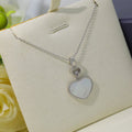 Chopard Happy Heart White MOP Necklace Silver Cubic Zirconia - Style 2