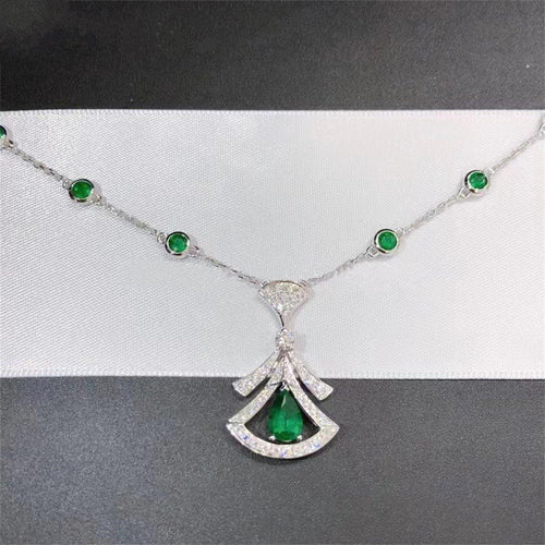 Bvlgari Dream Necklace Malachite Cubic Zirconia Silver