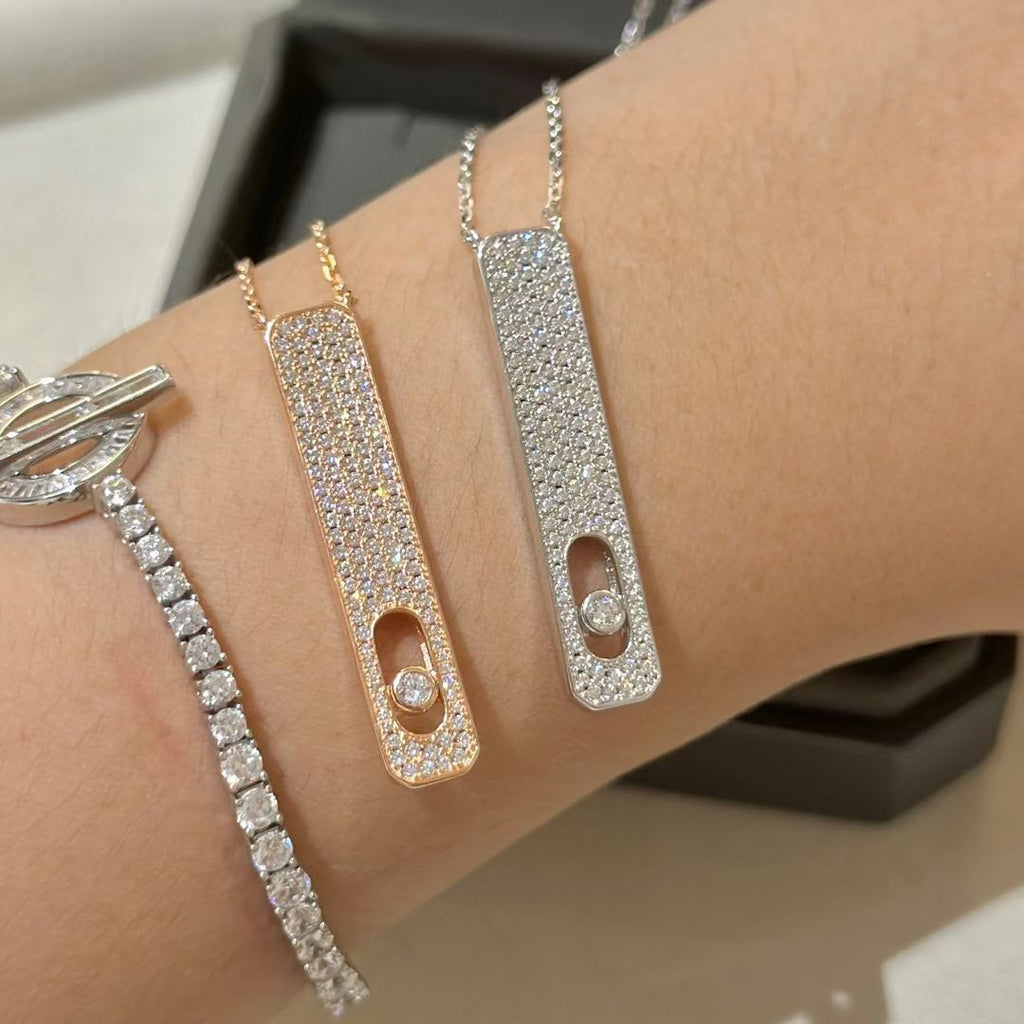Messika My First Cubic Zirconia Paved Necklace