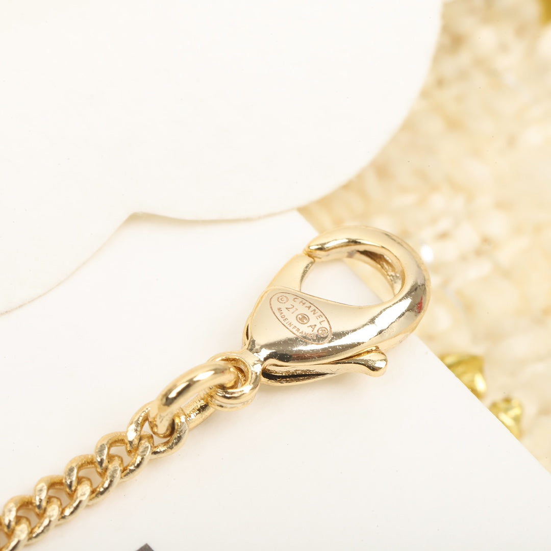 Chanel Perfume Bottle Pendant Gold Necklace